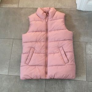 Pink winter vest for girls